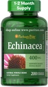 Puritan의 Pride 프리미엄 Echinacea 천연 허브 초본 보충 400mg, 건강, 면역 체계 지원, 200 급속한 방출 캡슐을 위한 규정식 보충교재