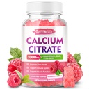 칼슘 구연산염 Gummies 1000mg w/Vitamin D3의 여자를 위한 높은 흡수 칼슘 보충교재 & 남자, 더하기 마그네슘, 칼륨, 근육을 위한 아연 & Immune, 설탕 자유로운, 라즈베리 풍미, 60 조사