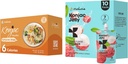 Hethstia Konjac 젤리 콜라겐 펩타이드 10 팩과 Konjac Fettuccine 글루텐 무료 12 팩 낮은 칼로리, 케토, 설탕 무료, 건강한 음식