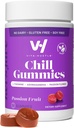 스트레스 구호, 300 mg KSM 66 Ashwagandha, L-Theanine, Vegan, Mood Gummies, 균형 Cortisol, 초점 (Passion Fruit) 50 조사를 위한 VitaHustle Chill Gummies