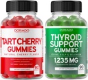 Tart Cherry (90 Gummies) 성인을위한 우릭 산성 레벨 지원 - Celery Seed와 Thyroid Support (90 Gummies) Ashwaganda & Bladderwrack Support Supplement - Vegan & Made in USA