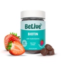 MultiVitamins, Folate, Inositol과 함께 BeLive Biotin Gummies - 머리 성장, 건강한 피부 및 손톱 지원 - Vegan, Pectin 기반 - 딸기 맛 (1)
