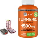 Turmeric 1500mg 보충교재, 95% Curcuminoids, 2 (2) 여행 알약 케이스를 가진 220의 캡슐 (110-Day 공급).