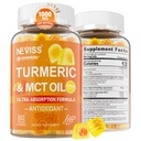 심황 Gummies 1000mg w/MCT 기름 C8 C10의 유기 산화 방지제, 까만 고추 추출물을 가진 심황 Curcumin 보충교재, 지원 안락, 부스트 에너지, 매우 흡수, 설탕 자유로운, 60 Cts
