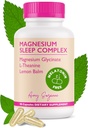 L-Theanine 및 Lemon Balm이있는 마그네슘 수면 복합체 - 천연 Calm 및 Relaxation을위한 Melatonin-Free 수면 지원 - 마그네슘 글리세라이드 - 90 캡슐