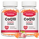 2 팩 CoQ10 Gummies, 5X 더 나은 흡수 Coenzyme Q10 셀룰러 에너지와 산화 방지제 지원, 120 복숭아 Gummies