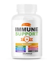 SIRUNES 면역 부스터 - 면역 지원 Multivitamin - 비타민 C와 D3, Elderberry, 아연, Echinacea, Ginger, Turmeric - 산화 방지제, 에너지 및 활기, 두뇌 부스트 ( 면역 지원 캡슐)