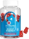IvyBears® Energy Boost Gummies – 비타민 B12 및 천연 카페인 Vegan Chewable Energy 보조제 – 초점, 일일 에너지 및 체력 지원 – 사전 운동 Gummies – 60 개