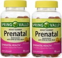 스프링 밸리 성인 Gummy Prenatal Multivitamin DHA 및 Folic 산 (팩 2) 180 Gummies 총