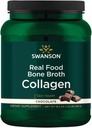 Swanson Real Food Bone Broth Collagen - 초콜릿 19.5 oz Pwdr