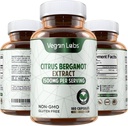 Vegan Labs Citrus Bergamot 추출물 1500MG- 180 Vegan 캡슐 25:1 Citrus Bergamia 추출물 지원 전반적인 건강 및 산화 방지제 보호 글루텐 자유로운, 비 GMO