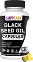 Vegan Black Seed Oil 1000mg. Immune, Structure, Skin & Digestion Non-GMO, 글루텐 & 젤라틴 무료 - 45 서빙, 90 액체 채워진 캡슐을 위한 찬 압박되는 까만 Cumin씨 기름