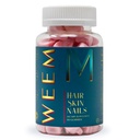 WEEM 머리 피부와 손톱 Gummies - 건강한 머리카락을 지원 - 여성 및 남성을위한 Vegan Biotin 비타민은 더 빠른 머리 성장, 더 강한 손톱, 건강한 피부, 여분의 강도 (1)
