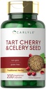 Carlyle Tart Cherry and Celery Seed Supplement | 200 캡슐 | 채식주의, 비 GMO 및 글루텐 무료