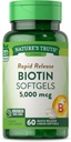 자연의 진실 Biotin 5000mcg | 60 softgels | 남자와 여자를 위한 비 GMO & 글루텐 자유로운 보충교재