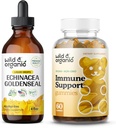 야생 & 유기 Echinacea 황금 Tincture 4 fl oz & Immune 지원 Gummies