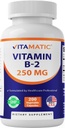 Vitamatic 비타민 B2 (Riboflavin) 250 mg - 200의 캡슐 지원 세포질 에너지 & 빨간 혈액 세포 생산