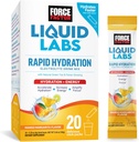 Force Factor Liquid Labs Electrolytes Powder Packets-Mango Margarita-Energy Hydration Packets 5 Essential Electrolytes, 비타민, 미네랄 및 산화 방지제, 20 스틱 팩