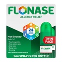 Flonase 알레르기 완화 Nasal 스프레이, 24 시간 비 Drowsy 알레르기 의학, 미터 Nasal 스프레이 - 144 스프레이 (팩 2) - 가을과 계절 알레르기 완화