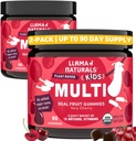 Llama Naturals Kids Multivitamin Gummies, Vegan, 비타민 D, C & K, 유아 Real Fruit Gummy Vitamins, Chewable Supplement, 전체 식품 멀티 비타민, 추가 설탕 지팡이, 체리, 2 Pk