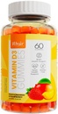 뼈 및 근육 지원을위한 Khair Halal 비타민 D3 Gummies - 비 GMO, 글루텐 & 젤라틴 무료, 채식, 할랄 인증, 천연 망고, 복숭아 및 딸기 맛 - 60 구미