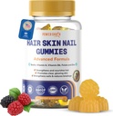 프리미엄 헤어 스킨과 손톱 Gummies - 남성과 여성을위한 5000 Mcg Biotin Vegan 비타민 - 건강한 머리 성장, 강한 손톱, 레이디언트 피부 - 10X 추가 강도 - Blueberry Flavour