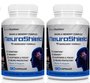 NeuroShield, 두뇌 보충 Nootropic 뇌 부스터 및 메모리 보충, Huperzine A, Ginko Biloba, Bacopa Plus 뇌 건강, 멀티 - Ingredients, 2 병, 180 캡슐에 대한 산화 방지제
