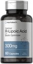 Horbäach Stabilized R-Lipoic Acid 300mg | 60 캡슐 | Biotin Optimizer | 비 GMO, 글루텐 프리 | Na-RALA Supplement