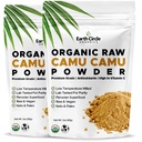 지구 서클 유기 위장 Camu 분말 – 자연 비타민 C & 산화 방지제와 유기 익지않는 베리 분말 – Vegan, Kosher, Immunity & Energy 용 비 GMO Superfood – 3oz (팩 2)