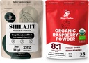 정글 분말 Superfood 번들: 5oz 익지않는 Shilajit & 5oz 유기 라즈베리 분말 결합 - 남자의 에너지 지원, 면역 부스트, USDA는 베이킹, 스무디를 위한 냉동 건조된 빨간 Raspberry를 증명했습니다
