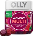 OLLY Women's Multivitamin Gummy, 비타민 A, D, C, E, Biotin, Folic 산, 성인 킬레이트 비타민, 베리 맛, 45 일 공급 - 90 조사