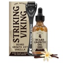 Striking Viking Beard Growth Oil - 2 fl oz, 1, Vanilla - Jojoba & Argan Extract와 두꺼운 Beard Oil - 페이셜 헤어 성장 및 목표 패치 지역 촉진 - Biotin Fortified
