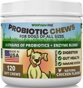개를위한 Probiotics - 소화 건강, Gut Flora, Bowel Support, Immune System Support - 미국에서 만든 Dogs 120 ct에 대한 부드러운 Chews 보충