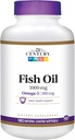 21 세기 물고기 기름 1000 mg Enteric 입히는 Softgels, 180-Count (포장 2)