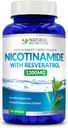 일반적인 자연적인 비타민 여분 힘 Resveratrol 1200mg (비타민 B-3) 120 Veggie 캡슐 글루텐 자유로운 & 비 GMO를 가진 니코틴아미드