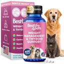 개와 고양이에 대한 무게 및 갑상선 지원, 분노 제어를위한 자연 솔루션, Metabolism 지원, Optimal Thyroid 기능, 효과적인 개 & 고양이 체중 감소, 400 무취, 무취 약