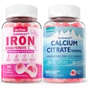 칼슘 구연산염 1000mg는 Gummies + 철 Bisglycinate 26mg를 채웠습니다