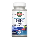 KAL 비타민 B-6, B-12 & Folic 산 보충교재, 심장 건강, 비타민 B12 Methylcobalamin & Folate, 자연적인 베리 풍미, 60의 서빙, 60 ActivMelt 마이크로 정제와 더불어 에너지 & 빨간 혈액 세포 지원*,