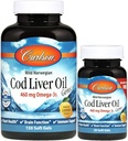 Carlson Laboratories Cod Liver Oil Gems - 가볍게 레몬 1000 밀리그램 150 + 30 Sgels
