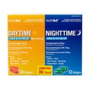 HealthA2Z® Daytime and Nighttime | Cold & Flu Medicine | 강력한 멀티 스톰톰 주간 및 야간 구호 (24 Daytime & 12 Nighttime Softgels) (일회 및 야간 콤보 (36 카운트 팩 1))