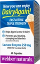 Webber Naturals Dairy 250mg Lactase 효소 트리플 강도, 60 캡슐