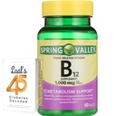 Spring Valley Timed-Release Vitamin B12 Tablets, 1,000 Mcg, 60 Count, 45 Diabetes Decoded와 여성 및 남성 번들을위한 B12 Complex
