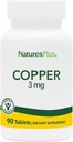NaturesPlus 구리 3 mg - 90 정제 - 전반적인 웰빙을 지원 - 글루텐 무료 - 90 서빙