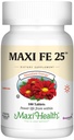 여성 및 남성을위한 Maxi 건강 철 보충 - Stomach 용 Gentle Iron 25 mg - Non Constipating * 알약 - Kosher - Non GMO - 채식 (100 정제)