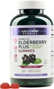 NatureWise Sambucus Elderberry Gummies - 비타민 C, D3, 아연 - Elderberry가 3520mg - Vegan, Non-GMO - 180 Count[90-Day Supply]와 어린이 연령에 대한 면역 지원 보충