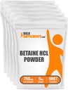 BulkSupplements.com 베타인 HCl 분말 - 베타인 염산염 보충교재, 베타인 분말 - 베타인 750mg의 소화성 건강 지원 - 글루텐 무료, 봉사 당 750mg, 5kg (11 파운드)