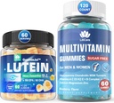 설탕 자유로운 Lutein 20mg Zeaxanthin 눈 비타민은 EPA 190mg & DHA 80mg + Immune 지원, 남자 & 여자를 위한 Glucosamine Chondroitin MSM를 가진 Multivitamin를 가진 Gummies를 채웠습니다 - (2의 포장)