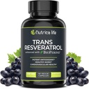 Trans Resveratrol 보충교재 500mg 유력한 노화 방지 공식, 심장 & 세포질 건강을 위한 강력한 산화 방지제, Bioperine를 가진 뇌 승압기 보충교재, 60 Vegan 모자