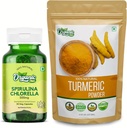 ORGANIC ZING Spirulina Chlorella - 30Cap & Turmeric 분말 - 227g