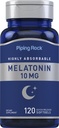 Piping Rock Melatonin 10mg | 120 Softgel 캡슐 | 빠른 릴리스 보충 | 높게 흡수 가능 | Non-GMO, 글루텐 무료